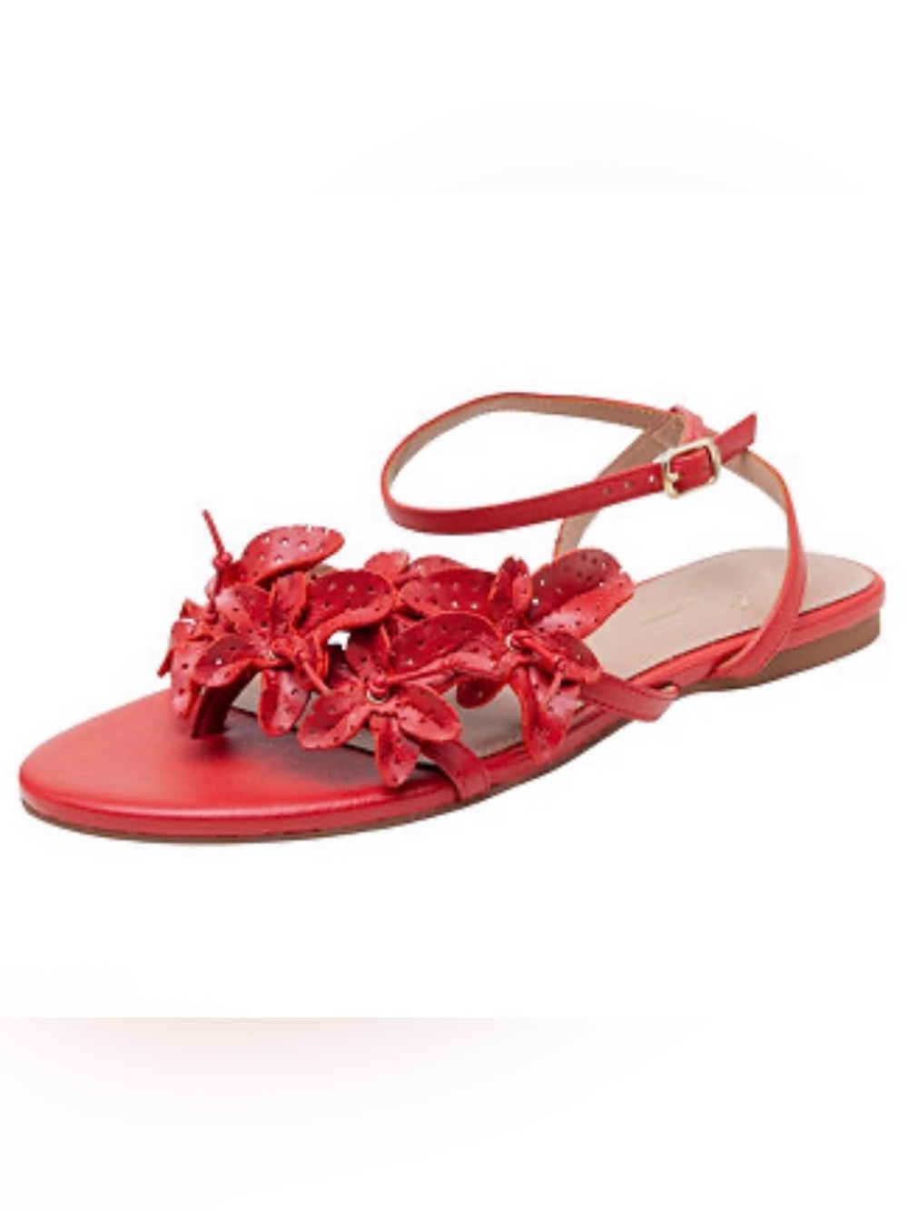 Paolo Red Floral Ankle-Strap Sandals